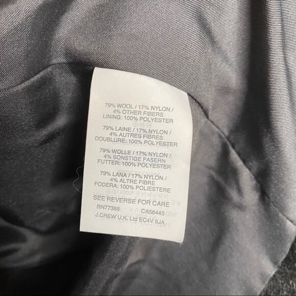 J. Crew Melton Wool Peacoat Gray Short Winter Jacket Double Breasted Coat - Picture 8 of 10